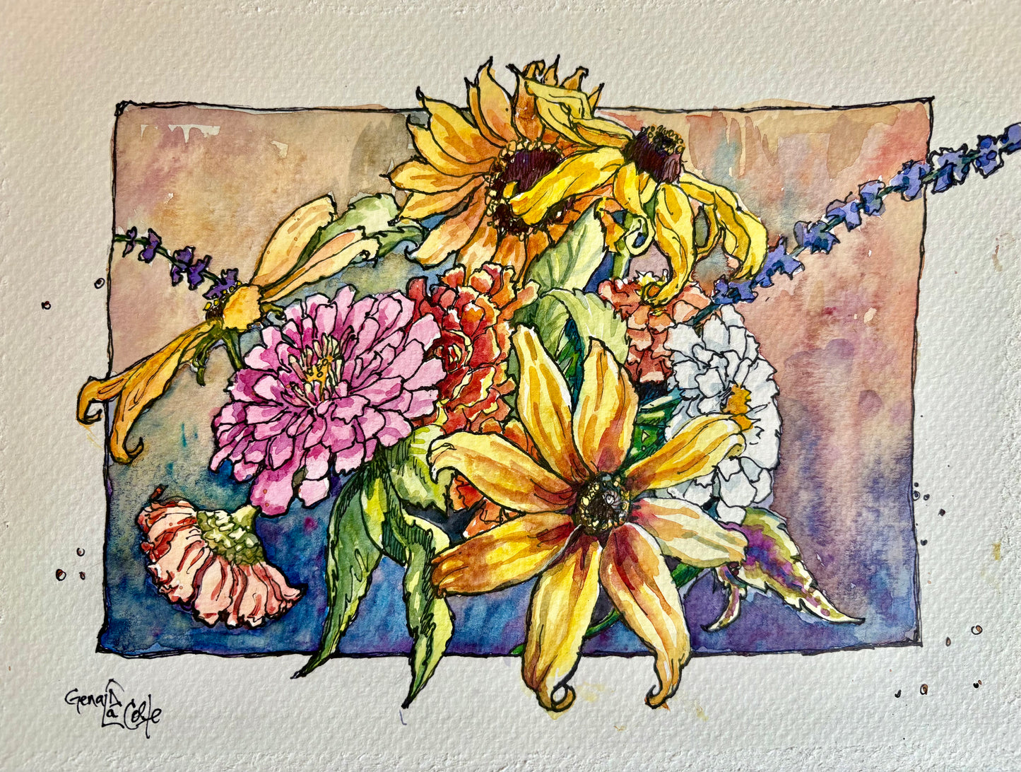 Rudbeckia and Zinnias