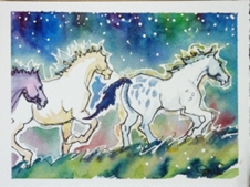 Night Ponies Running